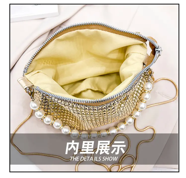 Full Diamond Pearl Pearl Bag for Women Party Evening — feature 7