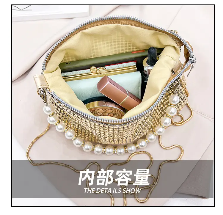 Full Diamond Pearl Pearl Bag for Women Party Evening — feature 8