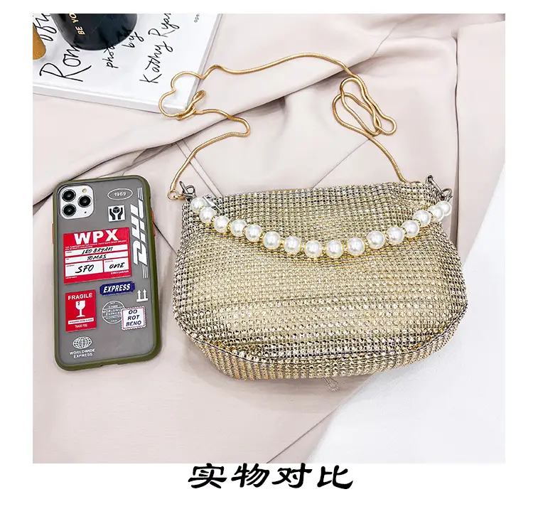 Full Diamond Pearl Pearl Bag for Women Party Evening — feature 9
