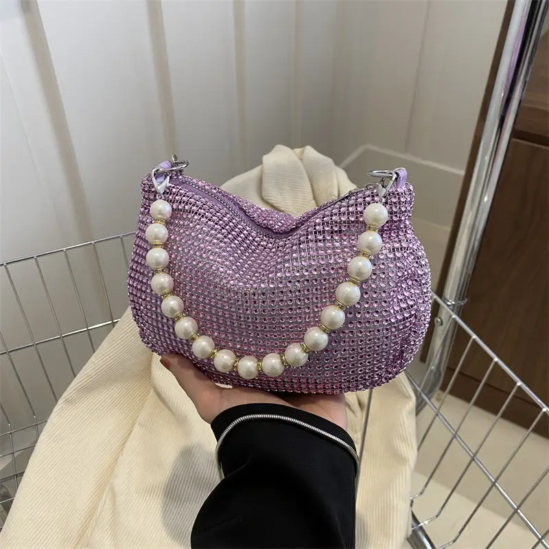 Full Diamond Pearl Pearl Bag for Women Party Evening - Image 4