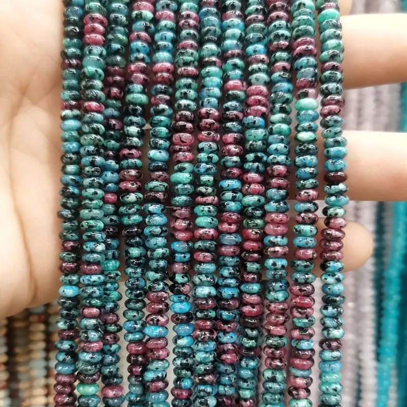 Natural Stone Flat Beads Lapis Lazuli Spacer Abacus - Image 16