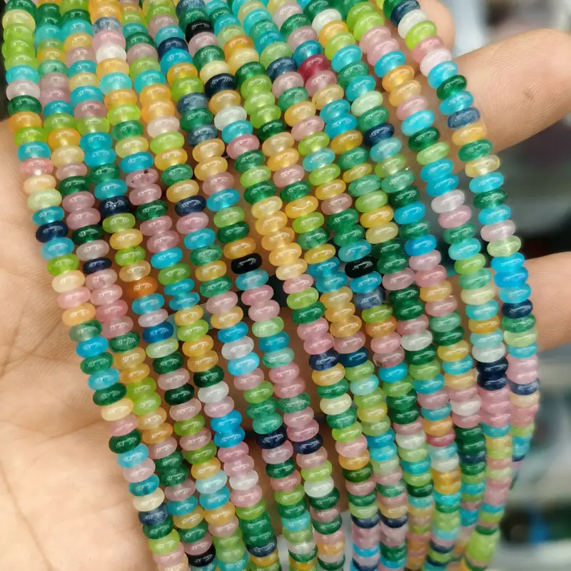 Natural Stone Flat Beads Lapis Lazuli Spacer Abacus - Image 19