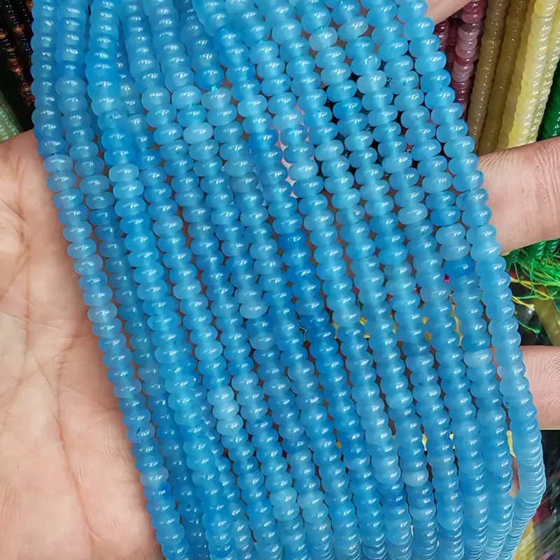 Natural Stone Flat Beads Lapis Lazuli Spacer Abacus - Image 21