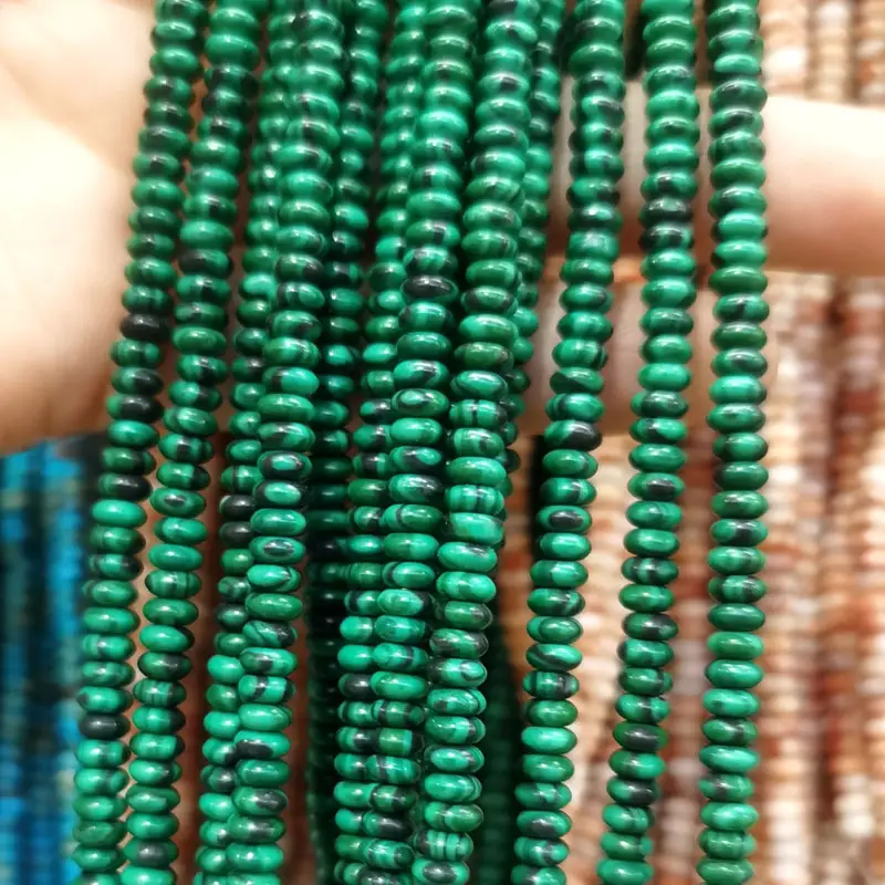 Natural Stone Flat Beads Lapis Lazuli Spacer Abacus - Image 25
