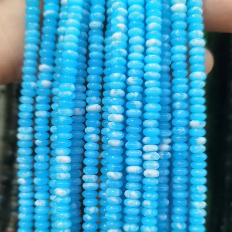 Natural Stone Flat Beads Lapis Lazuli Spacer Abacus - Image 26