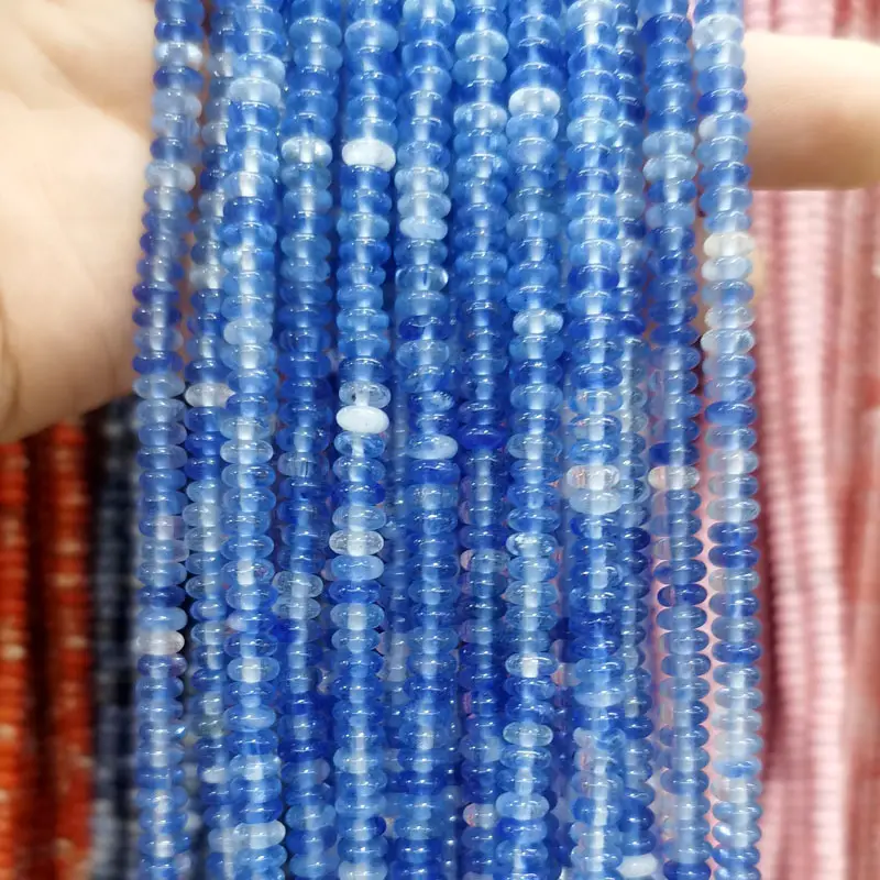 Natural Stone Flat Beads Lapis Lazuli Spacer Abacus - Image 28