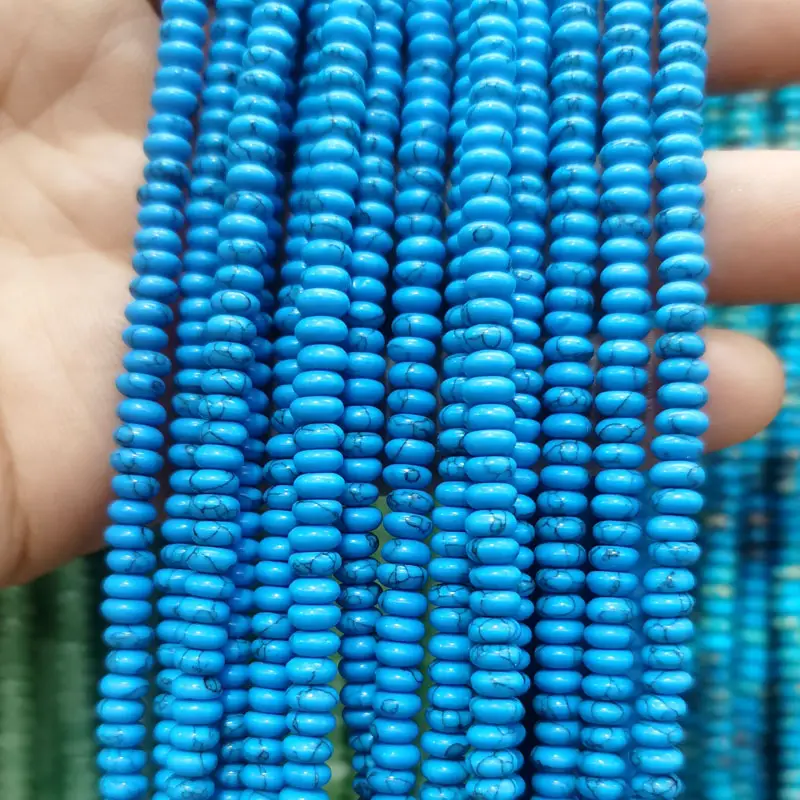 Natural Stone Flat Beads Lapis Lazuli Spacer Abacus - Image 29