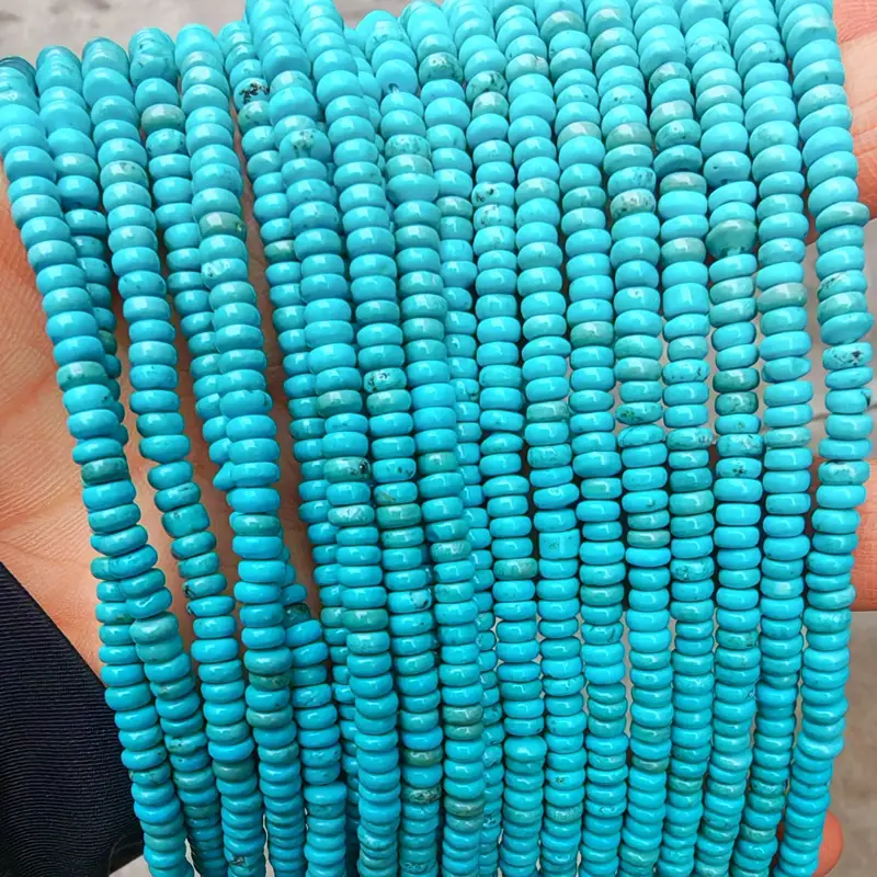 Natural Stone Flat Beads Lapis Lazuli Spacer Abacus - Image 3