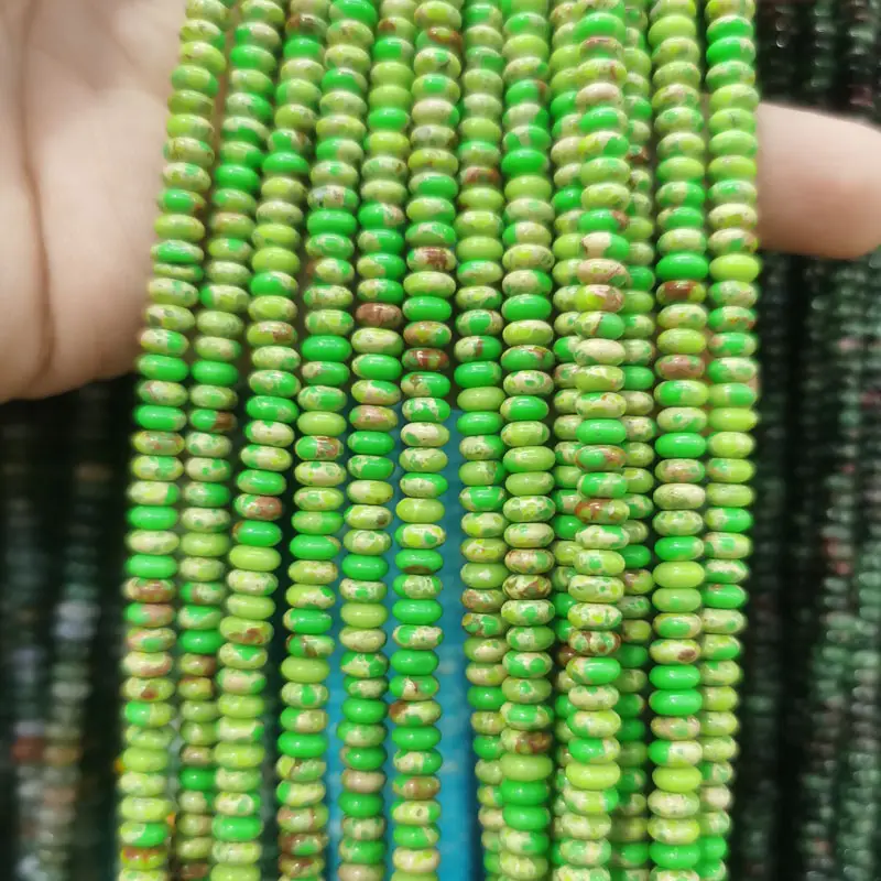 Natural Stone Flat Beads Lapis Lazuli Spacer Abacus - Image 31