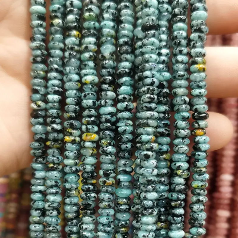 Natural Stone Flat Beads Lapis Lazuli Spacer Abacus - Image 35