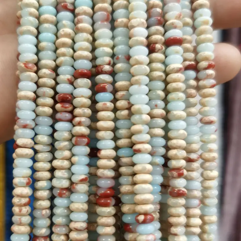 Natural Stone Flat Beads Lapis Lazuli Spacer Abacus - Image 40