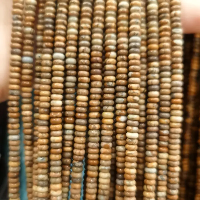 Natural Stone Flat Beads Lapis Lazuli Spacer Abacus - Image 41