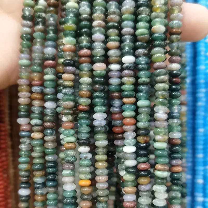 Natural Stone Flat Beads Lapis Lazuli Spacer Abacus - Image 44