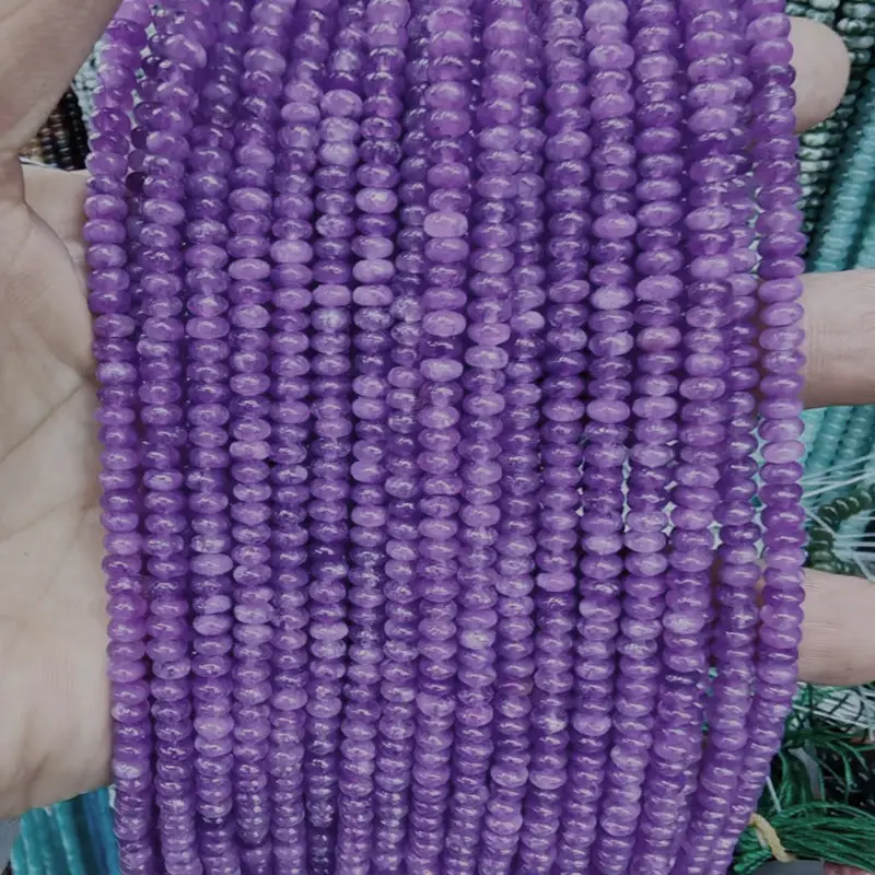 Natural Stone Flat Beads Lapis Lazuli Spacer Abacus - Image 46