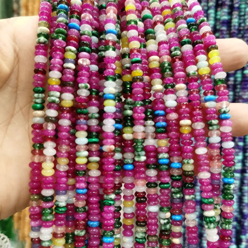 Natural Stone Flat Beads Lapis Lazuli Spacer Abacus - Image 50