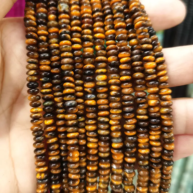 Natural Stone Flat Beads Lapis Lazuli Spacer Abacus - Image 52
