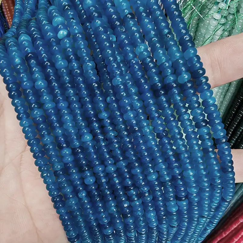 Natural Stone Flat Beads Lapis Lazuli Spacer Abacus - Image 53