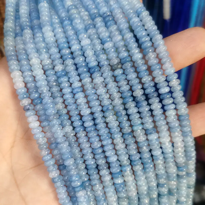 Natural Stone Flat Beads Lapis Lazuli Spacer Abacus - Image 55