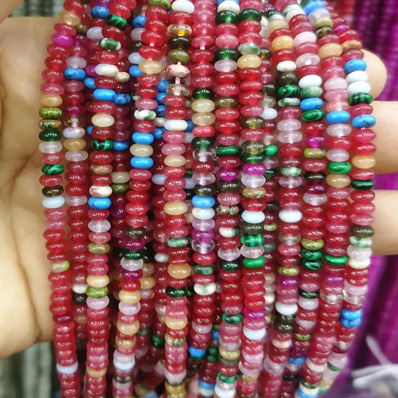 Natural Stone Flat Beads Lapis Lazuli Spacer Abacus - Image 61