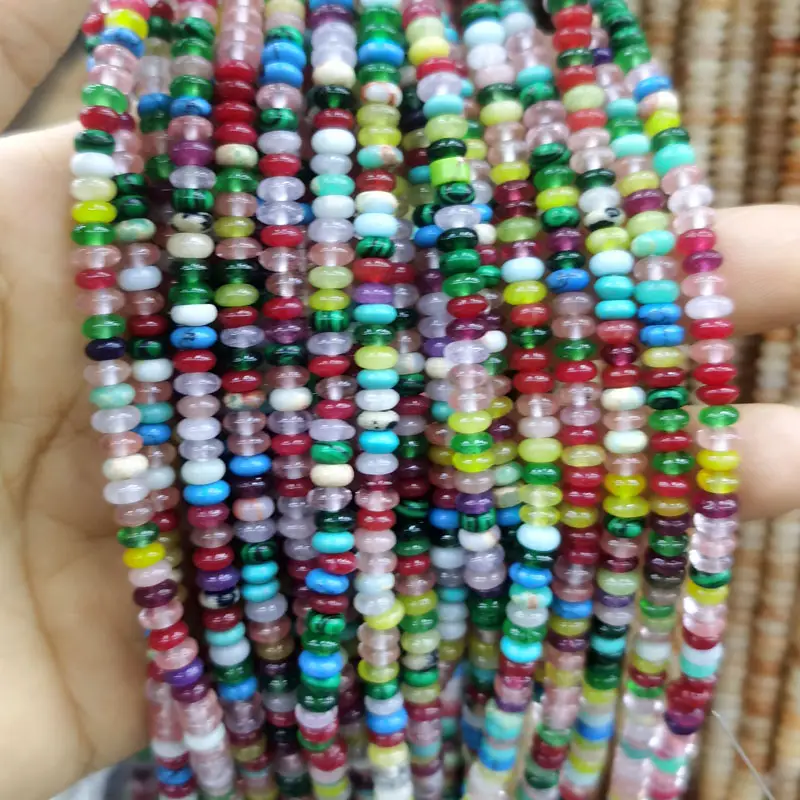 Natural Stone Flat Beads Lapis Lazuli Spacer Abacus - Image 62