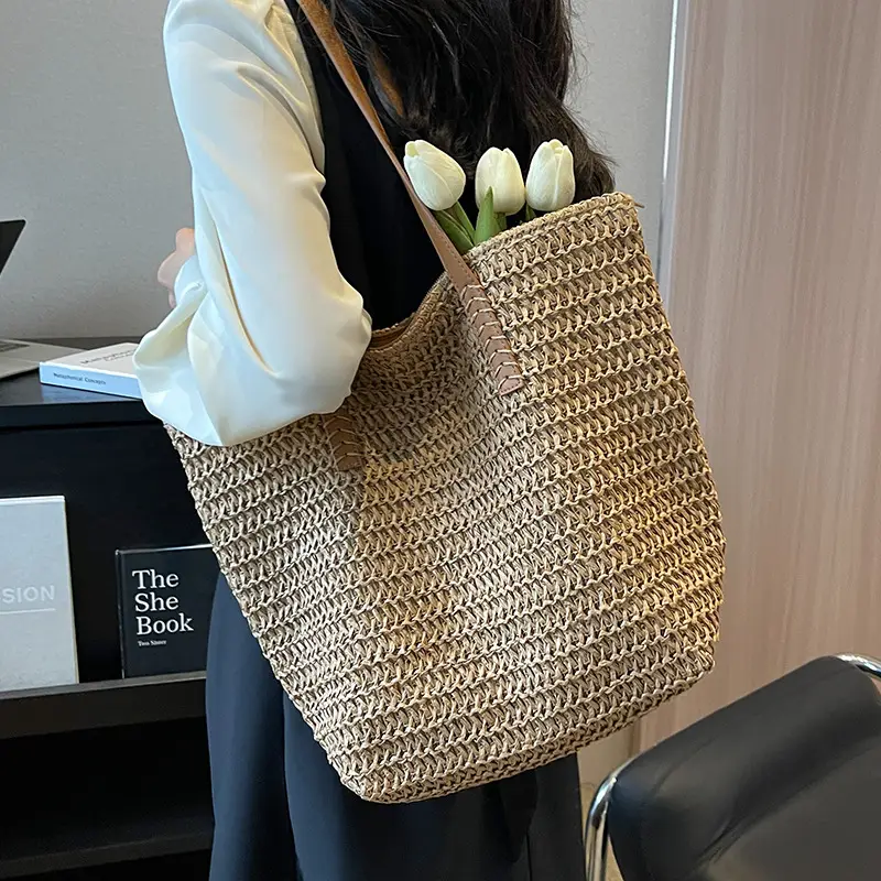 Women's Woven Straw Shoulder Bag Large Capacity 2023 - Image 5
