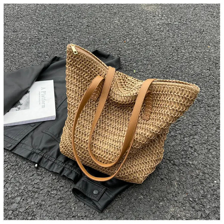 Women's Woven Straw Shoulder Bag Large Capacity 2023 — feature 13