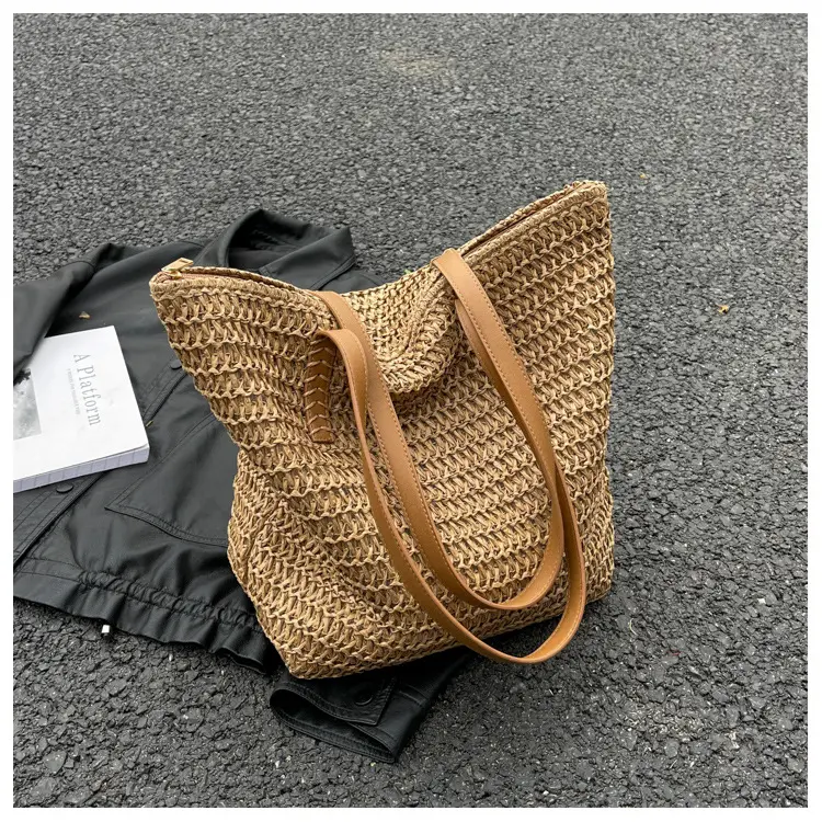 Women's Woven Straw Shoulder Bag Large Capacity 2023 — feature 14