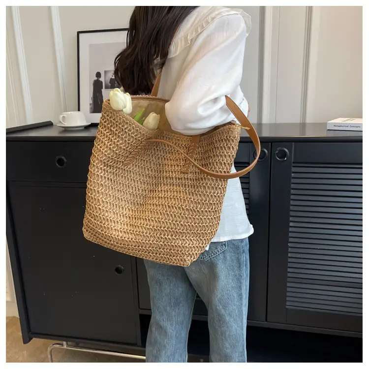 Women's Woven Straw Shoulder Bag Large Capacity 2023 — feature 25