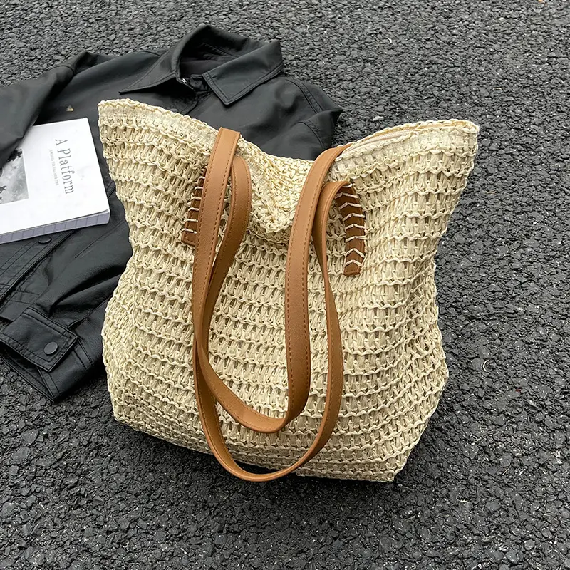 Women's Woven Straw Shoulder Bag Large Capacity 2023 - Image 2