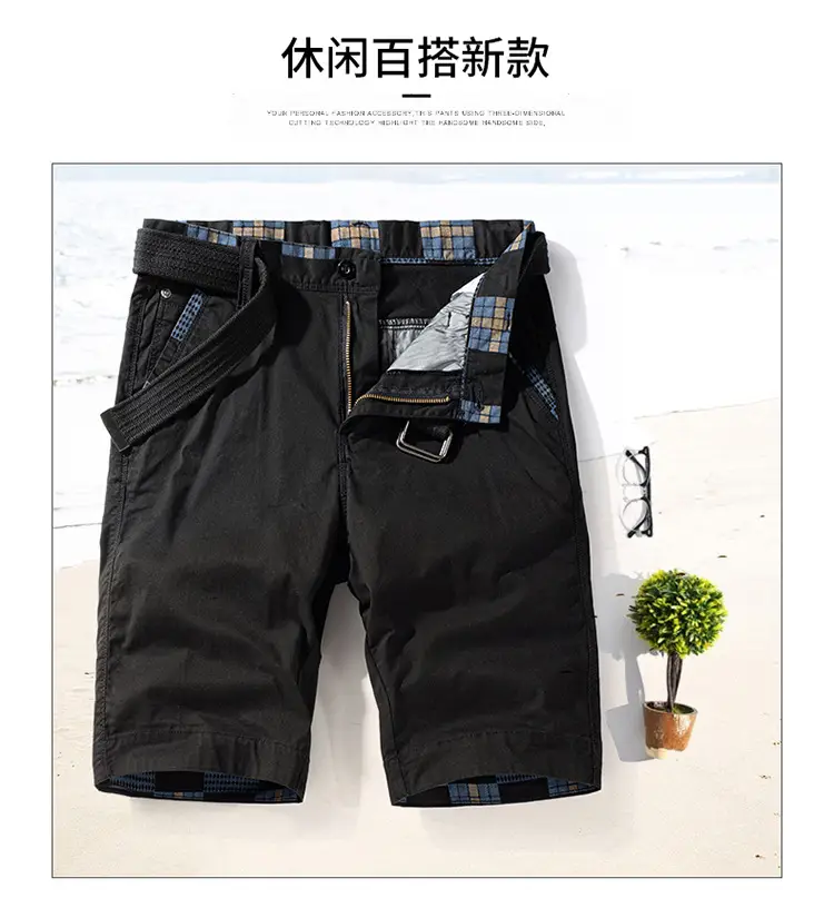 Red Cotton Shorts for Girls, Plain Design, Cross-border, 63651 — feature 2