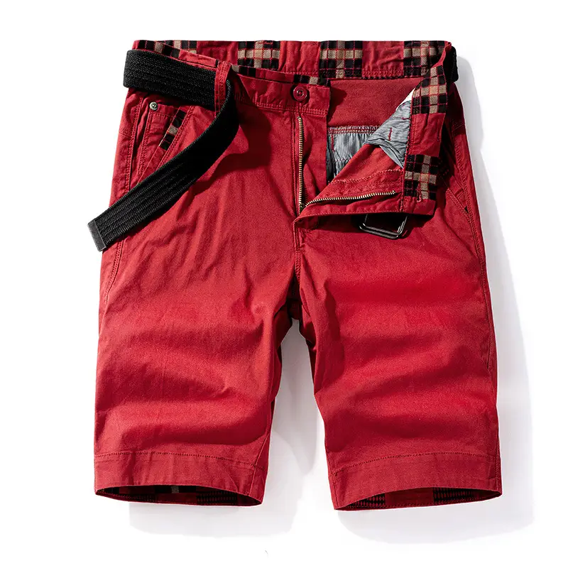 Red Cotton Shorts for Girls, Plain Design, Cross-border, 63651 - Image 5