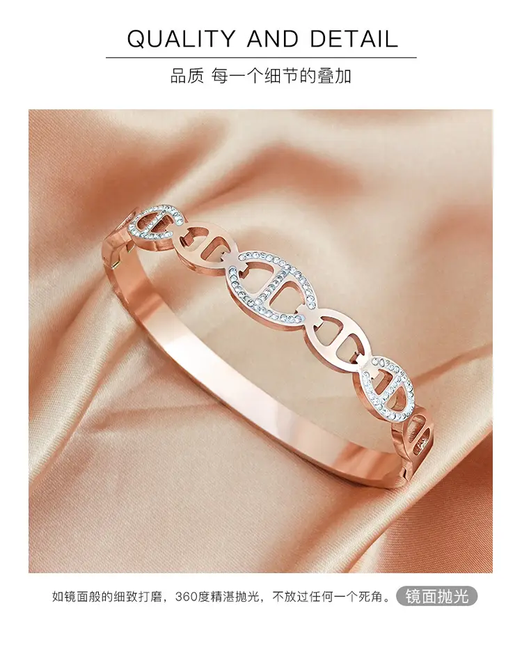 Light Luxury Pig Nose Bracelet Ring Buckle Simple Niche Design — feature 6