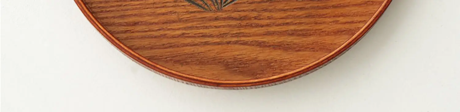 Japanese Round Wooden Tray 30x17cm Custom Logo — feature 10