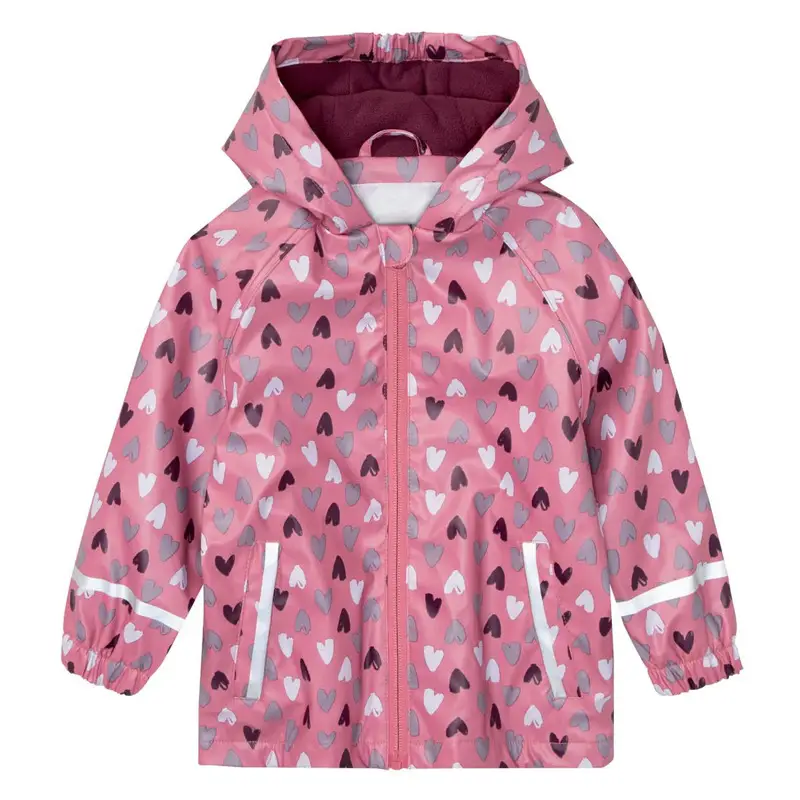 Children's Kids Raincoat Coat Blue Leaf Pattern Waterproof Split - Image 3