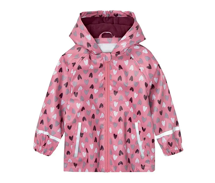 Children's Kids Raincoat Coat Blue Leaf Pattern Waterproof Split — feature 13