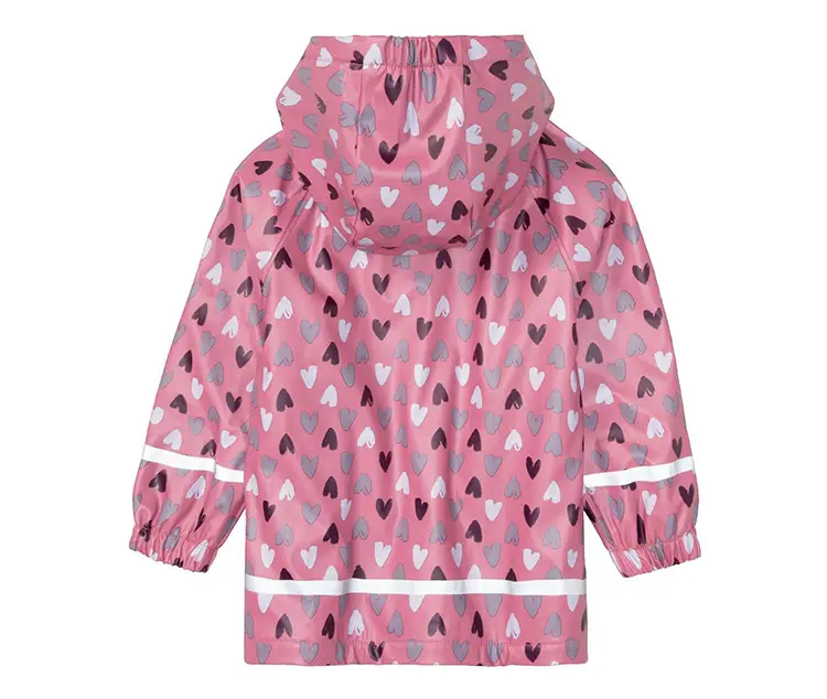 Children's Kids Raincoat Coat Blue Leaf Pattern Waterproof Split — feature 14