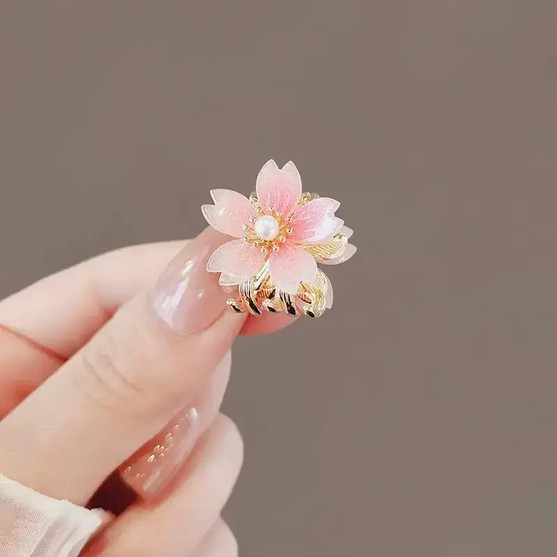 Japanese Style Spring Cherry Blossom Mini Hair Clip Pink