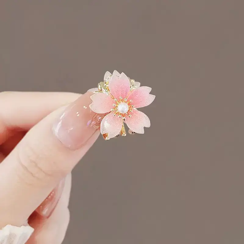 Japanese Style Spring Cherry Blossom Mini Hair Clip Pink