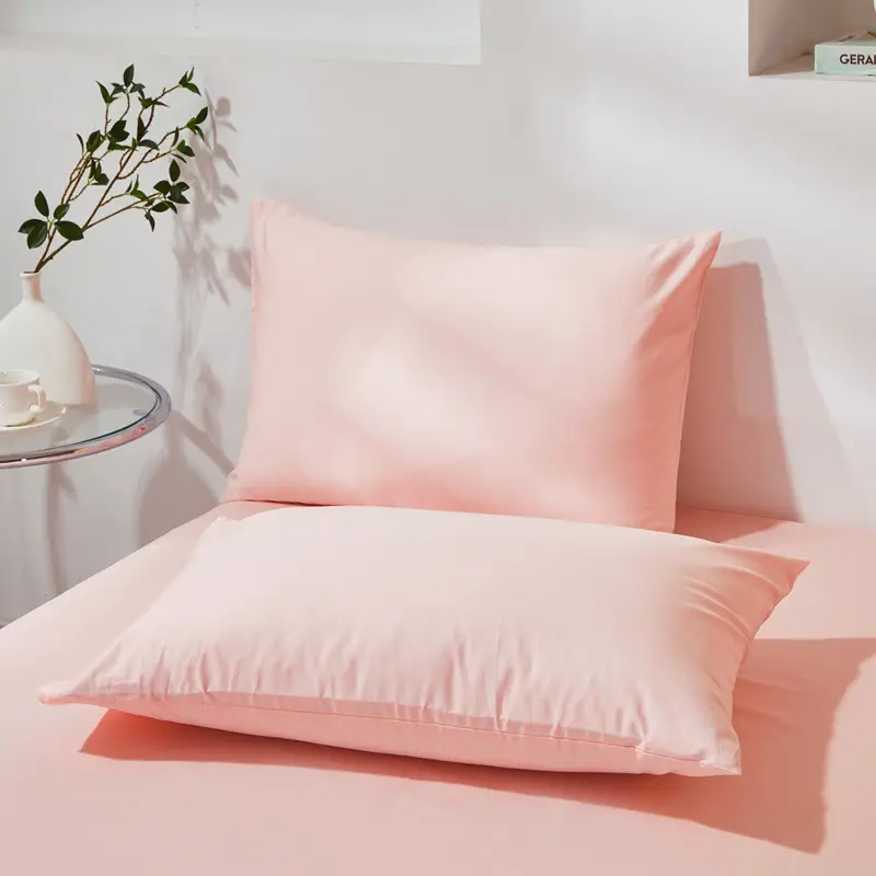 Cotton Pillowcases 48x74cm Pink Single Size