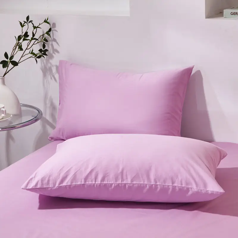 Cotton Pillowcases 48x74cm Pink Single Size