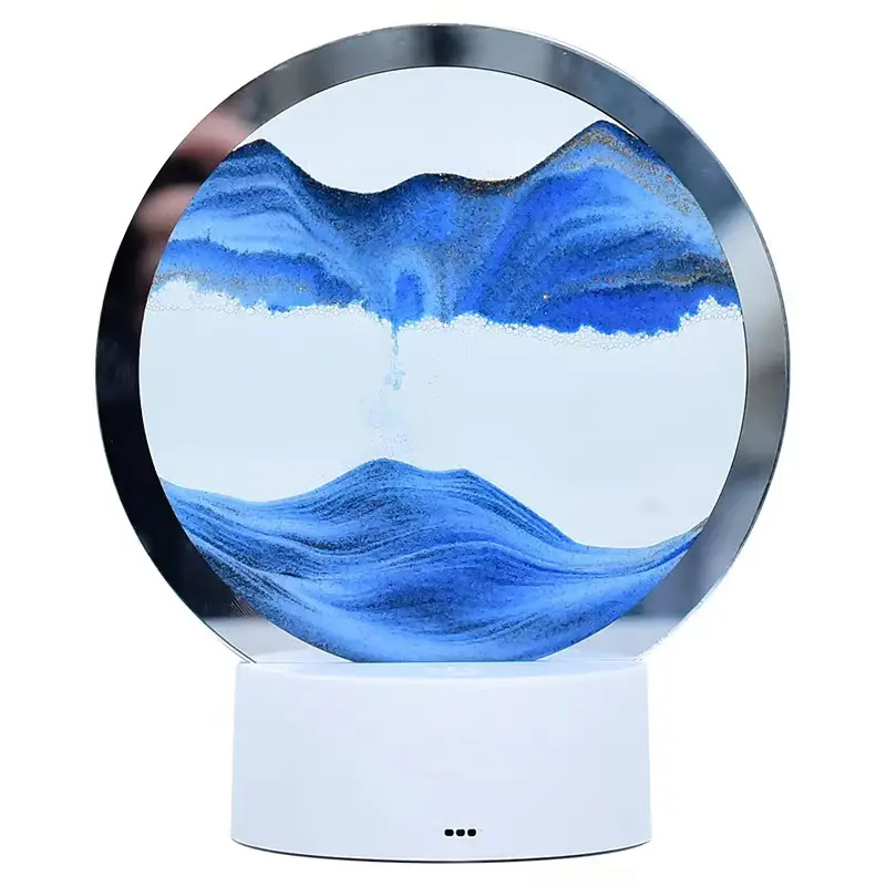 3D Blue Wave Night Light Lamp with Remote Touch - Image 36