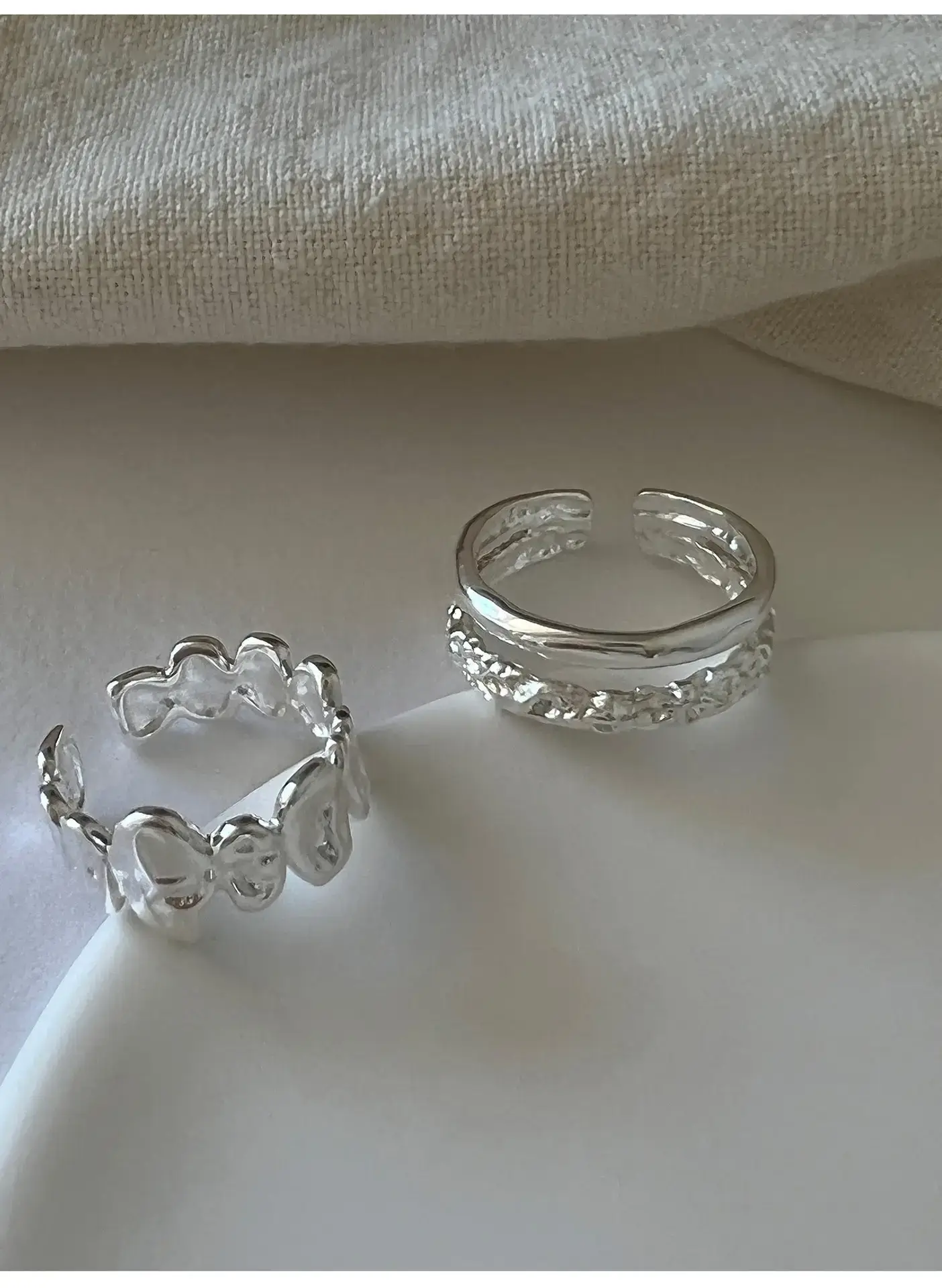 Geometric Silver Ring Women's Double Layer Open Finger Ring — feature 13