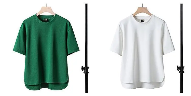 Men Cotton Loose Fit T-Shirt White Brown — feature 10