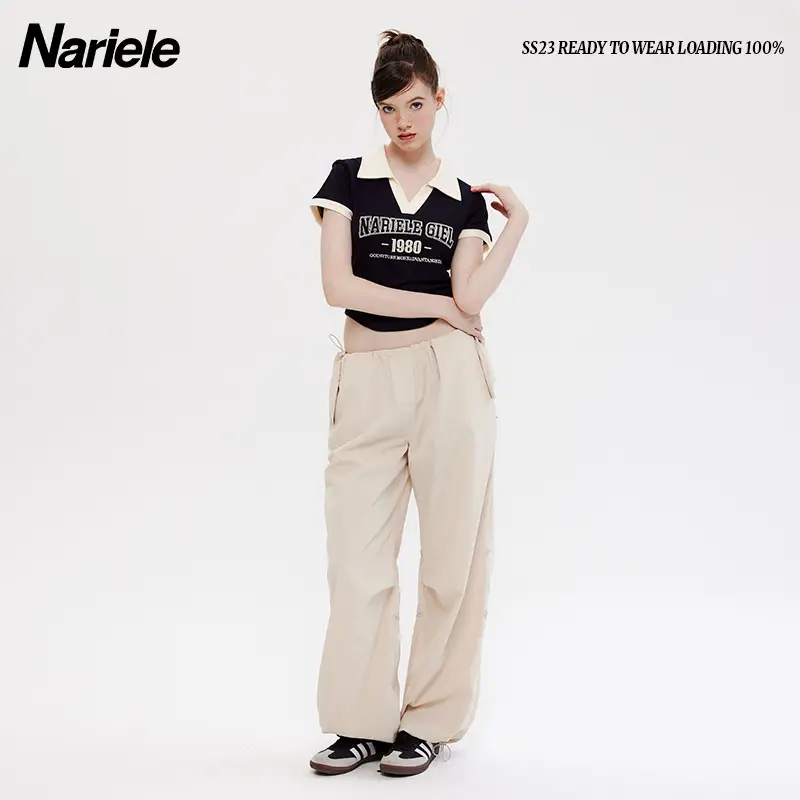 Narièle 2023 Letter Embroidered Women's Top - Image 4