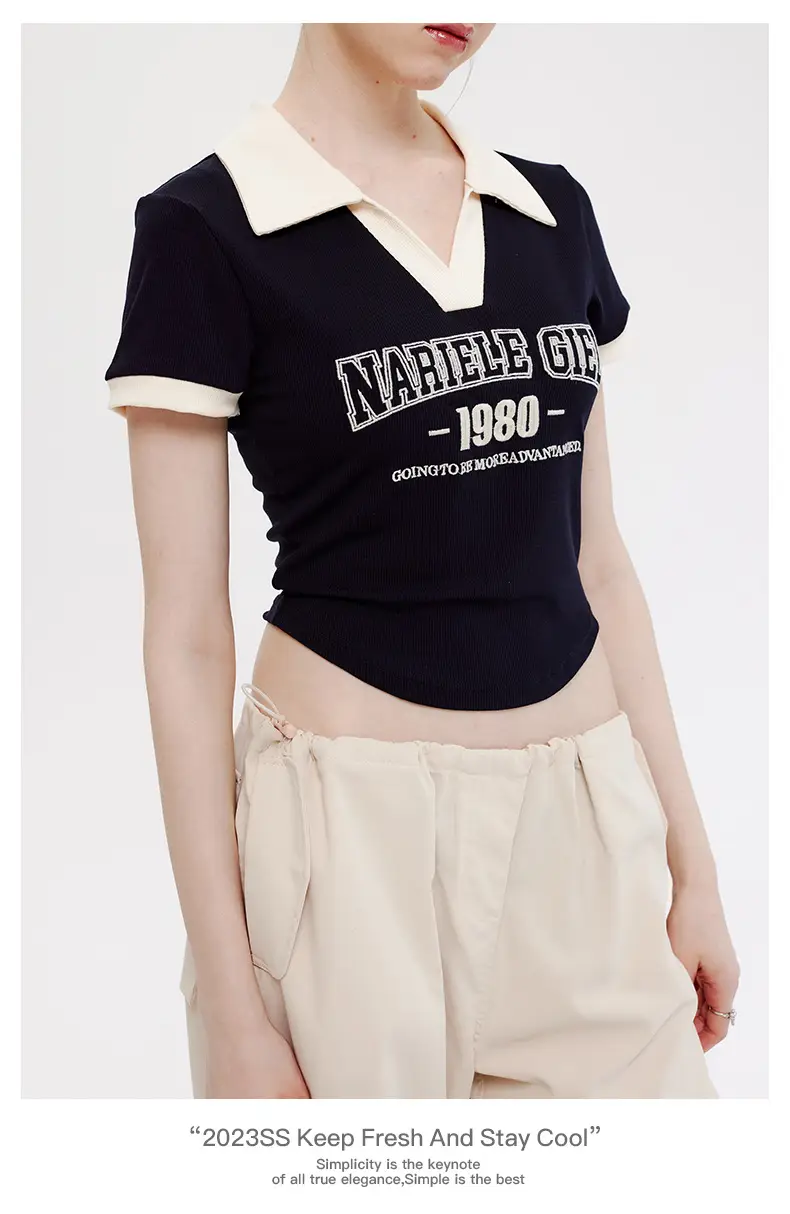 Narièle 2023 Letter Embroidered Women's Top — feature 9