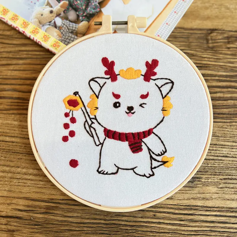 Cute Cartoon Dog Embroidery Hanging Picture for Kids - Image 5