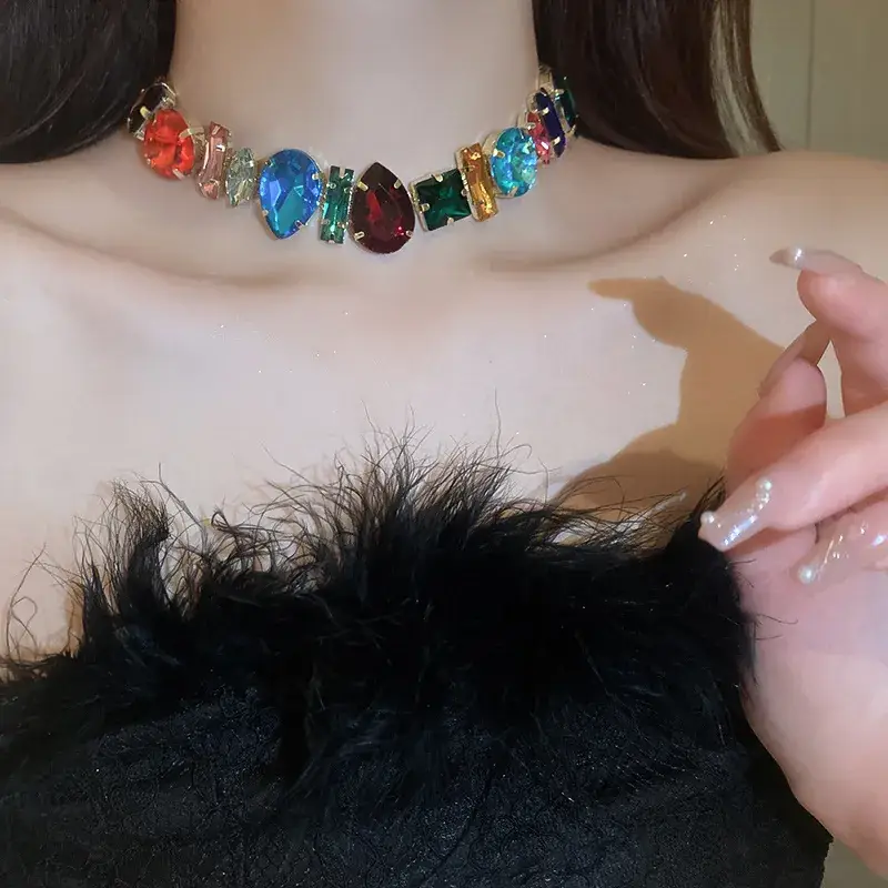 Exaggerated Diamond Choker Necklace for Women - Image 4