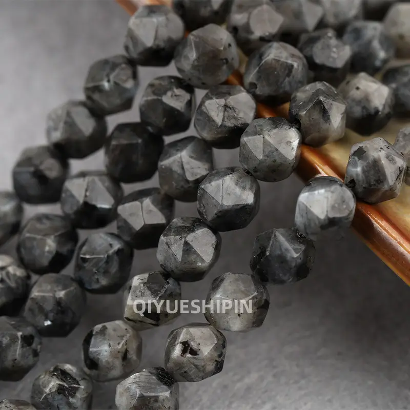 Black Cut Diamond Beads for DIY Jewelry Accessories
