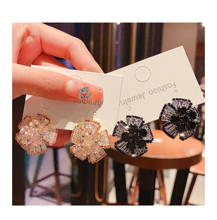 2023 Full Diamond 3D Flower Earrings for Women — feature 1