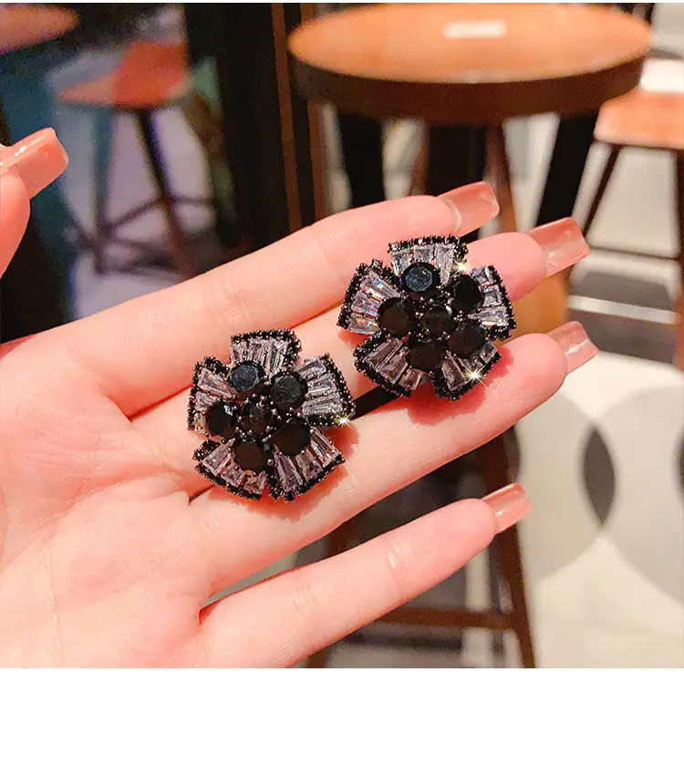 2023 Full Diamond 3D Flower Earrings for Women — feature 11